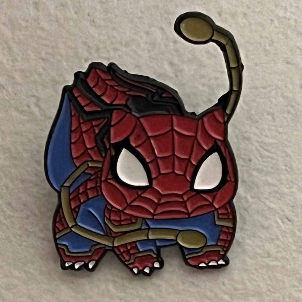 Pokemon Spiderman Bulbasaur Mash Up Pin Enamel Red Blue Hat Pins Hats Spidey